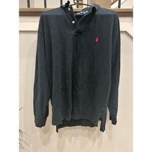 Polo Ralph Lauren Mens Long Sleeve Polo Shirt Navy Blue Red Pony XL Cotton